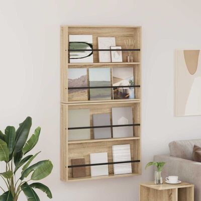 VIDAXL Scaffale Per Riviste 2 Pcs Rovere Sonoma 80 X 12 X 70 Cm VIDAXL Scaffale Per Riviste 2 Pcs Rovere Sonoma 80 X 12 X 70 Cm