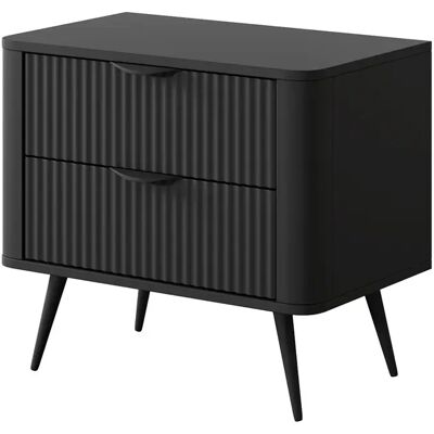 Unique Comodino 2 Cassetti Nero - Elonaria Unique Comodino 2 Cassetti Nero - Elonaria