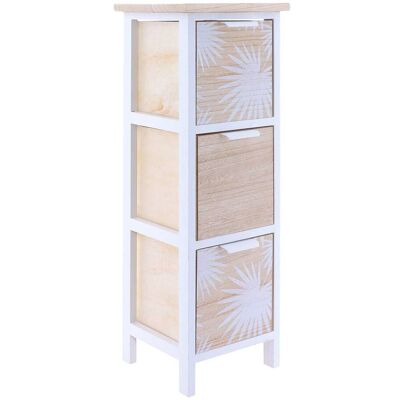 TENDANCE Mobile Paulownia Mdf Pioppo 3 Cassetti Arredo Piante Tess Maniglie Metallo - Bianco Naturale - TENDANCE Mobile Paulownia Mdf Pioppo 3 Cassetti Arredo Piante Tess Maniglie Metallo - Bianco Naturale -