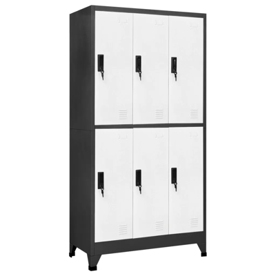 HELLOSHOP26 Armadietto Moderno Con Scomparti Chiudibili A Chiave 90 X 45 X 180 Cm Acciaio Antracite 020047013 HELLOSHOP26 Armadietto Moderno Con Scomparti Chiudibili A Chiave 90 X 45 X 180 Cm Acciaio Antracite 020047013