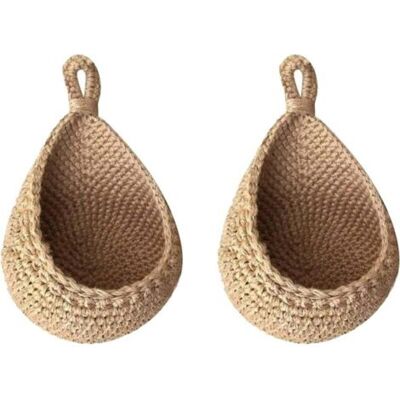 FOCTRO Set Da 2 Cestini Da Montare A Parete, Cestino Per La Conservazione Di Frutta E Verdura In Corda Di Cotone Decorativa Per Il Soggiorno, Il Bagno, La Cucina E La Camera Da Letto (20 × 19 × 25 Cm) FOCTRO Set Da 2 Cestini Da Montare A Parete, Cestino Per La Conservazione Di Frutta E Verdura In Corda Di Cotone Decorativa Per Il Soggiorno, Il Bagno, La Cucina E La Camera Da Letto (20 × 19 × 25 Cm)