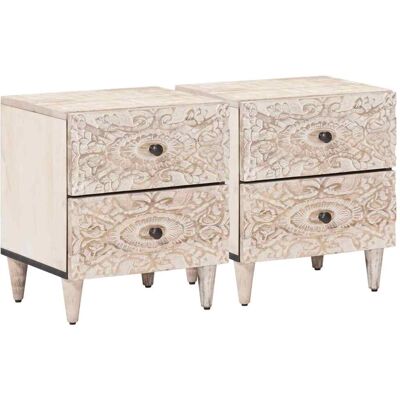 VIDAXL Armadio Da Notte Con Cassetto 2 Pcs Bianco 40 X 33,5 X 46 VIDAXL Armadio Da Notte Con Cassetto 2 Pcs Bianco 40 X 33,5 X 46