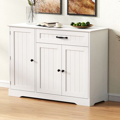 OKWISH Credenze E Buffet Con 3 Ante E 1 Cassetto, Bianco OKWISH Credenze E Buffet Con 3 Ante E 1 Cassetto, Bianco