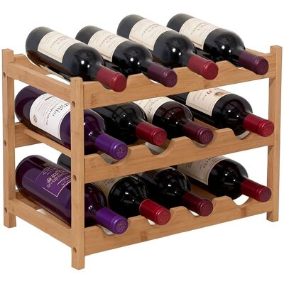 RELAXDAYS Portabottiglie 12 Bottiglie, Bambù, A X L X P 30 X 45 X 23,5 Cm, Naturale, Porta Da Vino RELAXDAYS Portabottiglie 12 Bottiglie, Bambù, A X L X P 30 X 45 X 23,5 Cm, Naturale, Porta Da Vino