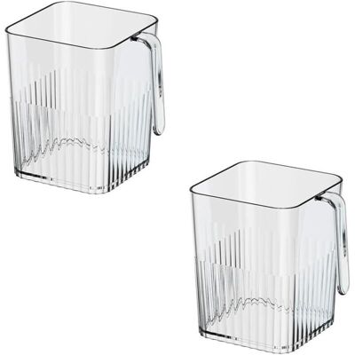 KEEMOTE Set Di 2 Contenitori Per La Porta Laterale Del Frigorifero - Organizzatore Per Frigorifero Per Tenere In Ordine Il Tuo Frigorifero KEEMOTE Set Di 2 Contenitori Per La Porta Laterale Del Frigorifero - Organizzatore Per Frigorifero Per Tenere In Ordine Il Tuo Frigorifero