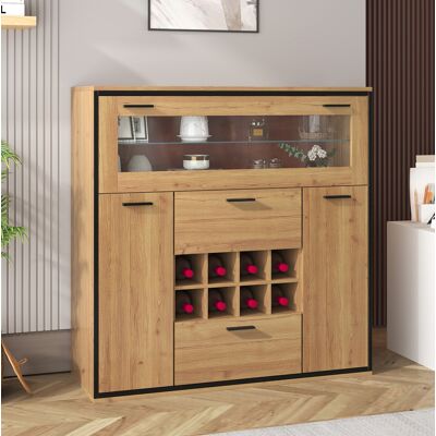HAVRYA Mobile Credenza 110x38x111 Portabottiglie Led Okmyhome HAVRYA Mobile Credenza 110x38x111 Portabottiglie Led Okmyhome