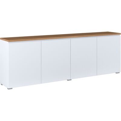 PETITS-MEUBLES Buffet 4 Ante Liko Bianco E Marrone 67,9cm PETITS-MEUBLES Buffet 4 Ante Liko Bianco E Marrone 67,9cm