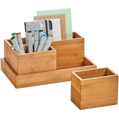 ZELLER PRESENT - Zeller 25387 Set Di Organizer, Bambú, Beige, 28x17.8x11 Cm ZELLER PRESENT - Zeller 25387 Set Di Organizer, Bambú, Beige, 28x17.8x11 Cm
