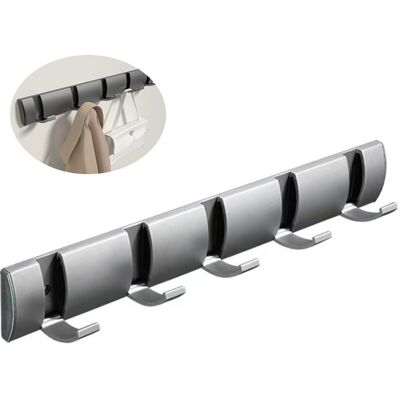OEM Appendiabiti A Parete Da 40 Cm Con 5 Ganci Retrattili, In Metallo, Nichel OEM Appendiabiti A Parete Da 40 Cm Con 5 Ganci Retrattili, In Metallo, Nichel