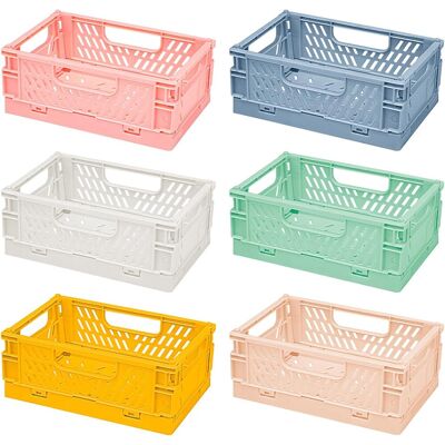 ARNAULT Set Di 6 Mini Cestini Pieghevoli Robusti - Scatola Multifunzionale - Pieghevole E Stabile - In Plastica - Cucina, Bagno, Ufficio, Camera Da Letto ARNAULT Set Di 6 Mini Cestini Pieghevoli Robusti - Scatola Multifunzionale - Pieghevole E Stabile - In Plastica - Cucina, Bagno, Ufficio, Camera Da Letto