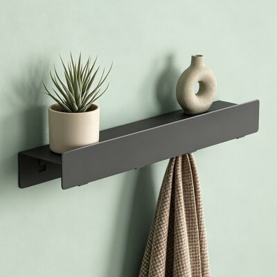 MAI & MAI Mensola Da Parete Con 4 Ganci Nascosti, Mensola In Metallo Rimovibile, Mensola Da Appendere Per Bagno, Cucina, Ingresso E Camera Da Letto, 40cm, Nero Sabbia, Stalo-11 MAI & MAI Mensola Da Parete Con 4 Ganci Nascosti, Mensola In Metallo Rimovibile, Mensola Da Appendere Per Bagno, Cucina, Ingresso E Camera Da Letto, 40cm, Nero Sabbia, Stalo-11
