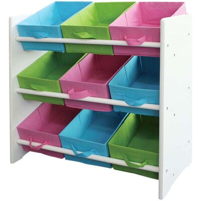 HHG - Scaffale Multicolor Bambini Cameretta Organizer Ceste 9x Contenitori 30x66x65cm HHG - Scaffale Multicolor Bambini Cameretta Organizer Ceste 9x Contenitori 30x66x65cm