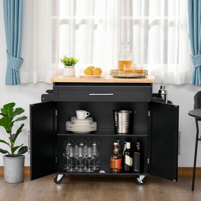 PZCC Carrello Da Cucina Homcom Con Mobiletto Con Ante E Ripiano Interno Regolabile, Cassetto, Binario E Porta Spezie, Credenza Mobile Con Ruote Per Sala Da Pranzo, 109x40x89 Cm, Nero PZCC Carrello Da Cucina Homcom Con Mobiletto Con Ante E Ripiano Interno Regolabile, Cassetto, Binario E Porta Spezie, Credenza Mobile Con Ruote Per Sala Da Pranzo, 109x40x89 Cm, Nero