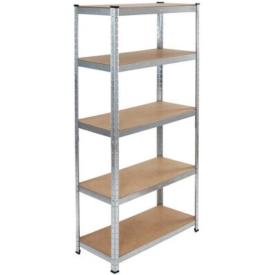 BAKAJI Scaffale 5 Ripiani Metallo E Legno 180x75cm Carichi Pesanti Scaffalatura Zincata BAKAJI Scaffale 5 Ripiani Metallo E Legno 180x75cm Carichi Pesanti Scaffalatura Zincata