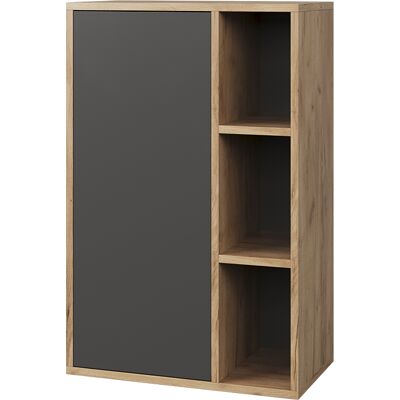 Vicco Libreria Da Parete Berno, Rovere Dorato/antracite, 50.1 X 78.4 Cm Con 3 Scomparti Aperti, Vicco Libreria Da Parete Berno, Rovere Dorato/antracite, 50.1 X 78.4 Cm Con 3 Scomparti Aperti,