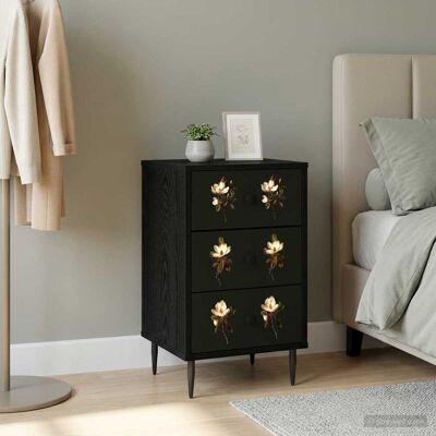 VIDAXL Armadio Da Notte Bremen Rovere Nero 36 X 33 X 61 Cm VIDAXL Armadio Da Notte Bremen Rovere Nero 36 X 33 X 61 Cm