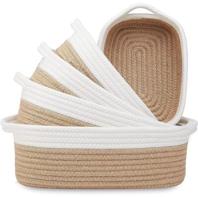 OEM Cesto Portaoggetti In Corda Di Cotone Intrecciata Per Bagno E Camera Da Letto, Contenitore Per Vestiti E Giocattoli, Accessorio Per Mensole - Crezuo OEM Cesto Portaoggetti In Corda Di Cotone Intrecciata Per Bagno E Camera Da Letto, Contenitore Per Vestiti E Giocattoli, Accessorio Per Mensole - Crezuo