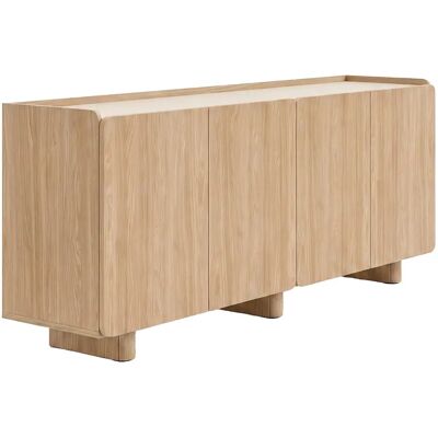 Unique Credenza 4 Ante Naturale Chiaro E Beige - Nozylo Unique Credenza 4 Ante Naturale Chiaro E Beige - Nozylo
