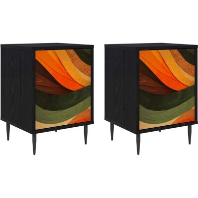 VIDAXL Armadio Da Notte Bonn 2 Pz Rovere Nero 36 X 33 X 51 Cm VIDAXL Armadio Da Notte Bonn 2 Pz Rovere Nero 36 X 33 X 51 Cm