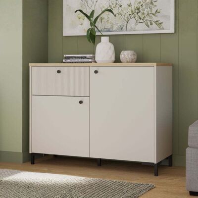 MITEPEK Madia 2 Ante, 1 Cassetto Cannettato E Top Rovere Unit MITEPEK Madia 2 Ante, 1 Cassetto Cannettato E Top Rovere Unit