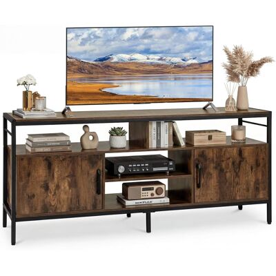 COSTWAY Mobile Tv Soggiorno Fino A 65", Con 2 Armadietti E 4 Ripiani Aperti,marrone COSTWAY Mobile Tv Soggiorno Fino A 65", Con 2 Armadietti E 4 Ripiani Aperti,marrone