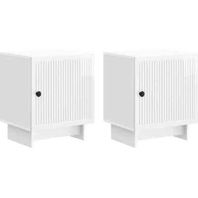 VIDAXL Armadio Da Notte 2 Pcs Bianco Lucido 43 X 34,5 X 50 Cm VIDAXL Armadio Da Notte 2 Pcs Bianco Lucido 43 X 34,5 X 50 Cm