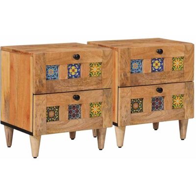 VIDAXL Armadio Da Notte Con Cassetto 2 Pcs Naturale 40 X 33 X 46 VIDAXL Armadio Da Notte Con Cassetto 2 Pcs Naturale 40 X 33 X 46
