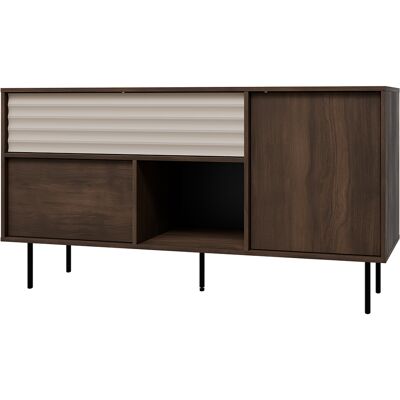 PETITS-MEUBLES Buffet 2 Ante 1 Cassetto Astra Marrone Scuro E Cashmere 80cm PETITS-MEUBLES Buffet 2 Ante 1 Cassetto Astra Marrone Scuro E Cashmere 80cm