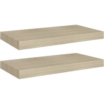 vidaXL Mensole a scomparsa in rovere - Set di 2 vidaXL Mensole a scomparsa in rovere - Set di 2
