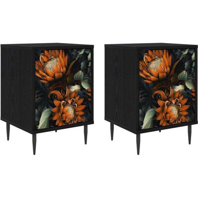 VIDAXL Armadio Da Notte Lochem 2 Pz Rovere Nero 36 X 33 X 51 Cm VIDAXL Armadio Da Notte Lochem 2 Pz Rovere Nero 36 X 33 X 51 Cm