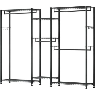 MOPHORN Appendiabiti Robusto Con Struttura In Acciaio, Armadio Guardaroba A 7 Ripiani Regolabili, Capacità Di Carico 385,5 Kg, Con 4 Aste Per Appendere Abiti, Ideale Per Camera Da Letto MOPHORN Appendiabiti Robusto Con Struttura In Acciaio, Armadio Guardaroba A 7 Ripiani Regolabili, Capacità Di Carico 385,5 Kg, Con 4 Aste Per Appendere Abiti, Ideale Per Camera Da Letto