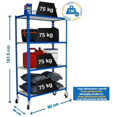 SIMONRACK Maderclick Mobile 4/400 Scaffale Mobile Blu SIMONRACK Maderclick Mobile 4/400 Scaffale Mobile Blu