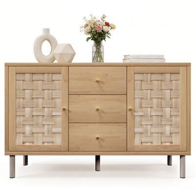 STILVORA Madia Con 2 Ante, 3 Cassetti E Ripiani Regolabili, Per Soggiorno O Ingresso, In Legno, Rovere, 120×40×75 Cm STILVORA Madia Con 2 Ante, 3 Cassetti E Ripiani Regolabili, Per Soggiorno O Ingresso, In Legno, Rovere, 120×40×75 Cm
