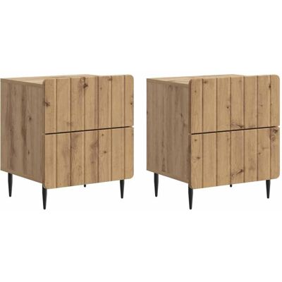 VIDAXL Armadio Da Notte 2 Pcs Rovere Artigianale 43 X 34,5 X 49,5 VIDAXL Armadio Da Notte 2 Pcs Rovere Artigianale 43 X 34,5 X 49,5