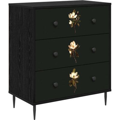VIDAXL Cassettiera Bremen Stampa Di Magnolia 66 X 36,5 X 76 Cm VIDAXL Cassettiera Bremen Stampa Di Magnolia 66 X 36,5 X 76 Cm