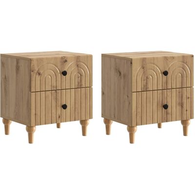 VIDAXL Armadio Da Notte 2 Pcs Rovere Artigianale 43 X 34,5 X 48 VIDAXL Armadio Da Notte 2 Pcs Rovere Artigianale 43 X 34,5 X 48
