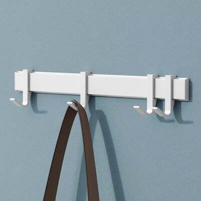 MAI & MAI Appendiabiti Da Parete Con 4 Ganci Scorrevoli, Attaccapanni Da Muro In Alluminio Appendiabiti 40 Cm Per Cameretta, Ingresso, Cucina, Bianco Opaco, Stalo-12 MAI & MAI Appendiabiti Da Parete Con 4 Ganci Scorrevoli, Attaccapanni Da Muro In Alluminio Appendiabiti 40 Cm Per Cameretta, Ingresso, Cucina, Bianco Opaco, Stalo-12