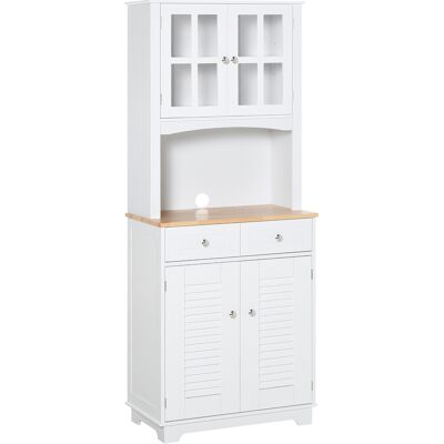 TORMATOR Credenza Alta Per Cucina, Mobile Buffet In Legno Bianco, Armadio Dispensa In Stile Classico, Bianco, 68x39.5x170cm TORMATOR Credenza Alta Per Cucina, Mobile Buffet In Legno Bianco, Armadio Dispensa In Stile Classico, Bianco, 68x39.5x170cm