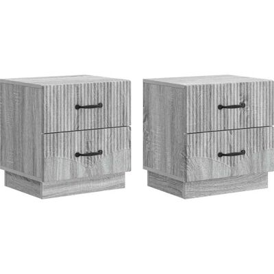 VIDAXL Armadio Da Notte 2 Pcs Grigio Sonoma 43 X 34,5 X 44,5 Cm VIDAXL Armadio Da Notte 2 Pcs Grigio Sonoma 43 X 34,5 X 44,5 Cm