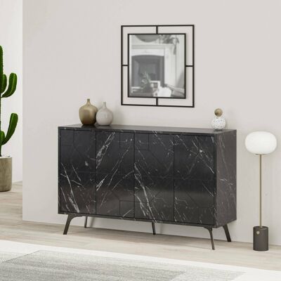 DMORA Credenza Earl, Madia 6 Ripiani, 12 Vani, 6 Ante, 123x35x77h Cm Grigio DMORA Credenza Earl, Madia 6 Ripiani, 12 Vani, 6 Ante, 123x35x77h Cm Grigio