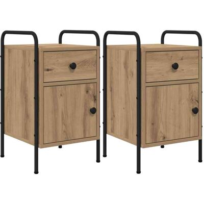 VIDAXL Armadio Da Notte 2 Pz Rovere Artigianale 35 X 36,5 X 61 Cm VIDAXL Armadio Da Notte 2 Pz Rovere Artigianale 35 X 36,5 X 61 Cm