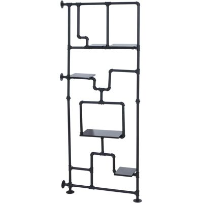 DÉCOSHOP26 Libreria Divisoria In Stile Industriale Con 5 Ripiani 203 X 80 Cm Mdf Nero E Ferro 040008756 DÉCOSHOP26 Libreria Divisoria In Stile Industriale Con 5 Ripiani 203 X 80 Cm Mdf Nero E Ferro 040008756