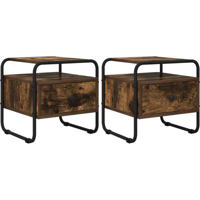 VIDAXL Armadio Da Notte 2 Pz Rovere Fumo 40 X 39,5 X 40 Cm VIDAXL Armadio Da Notte 2 Pz Rovere Fumo 40 X 39,5 X 40 Cm