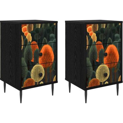 VIDAXL Armadio Da Notte Zaandam 2 Pz Rovere Nero 36 X 33 X 61 Cm VIDAXL Armadio Da Notte Zaandam 2 Pz Rovere Nero 36 X 33 X 61 Cm