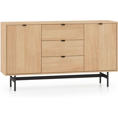 PETITS-MEUBLES Buffet 2 Ante 3 Cassetti Nila Marrone 85cm PETITS-MEUBLES Buffet 2 Ante 3 Cassetti Nila Marrone 85cm