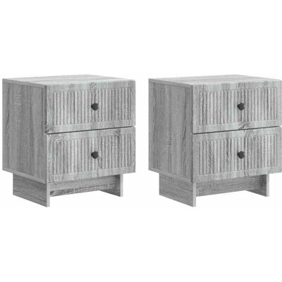 VIDAXL Armadio Da Notte 2 Pz Grigio Sonoma 43 X 34,5 X 47,5 Cm VIDAXL Armadio Da Notte 2 Pz Grigio Sonoma 43 X 34,5 X 47,5 Cm