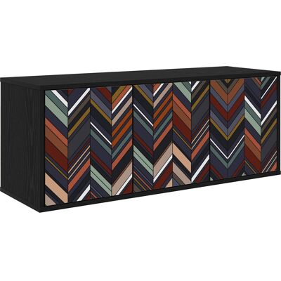VIDAXL Mobile Tv Da Parete Ommen 102 X 33 X 40 Cm Rovere Nero VIDAXL Mobile Tv Da Parete Ommen 102 X 33 X 40 Cm Rovere Nero