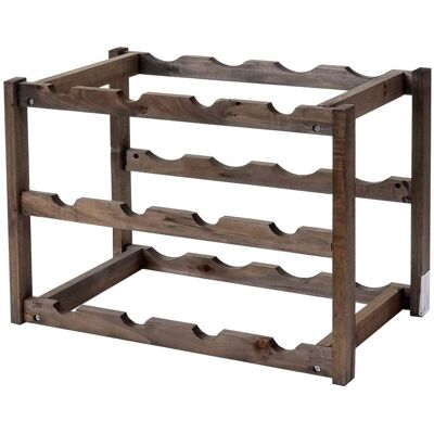 HHG - Portabottiglie 578 Legno Impilabile 3 Ripiani 30x42x26cm, 3 Pezzi HHG - Portabottiglie 578 Legno Impilabile 3 Ripiani 30x42x26cm, 3 Pezzi