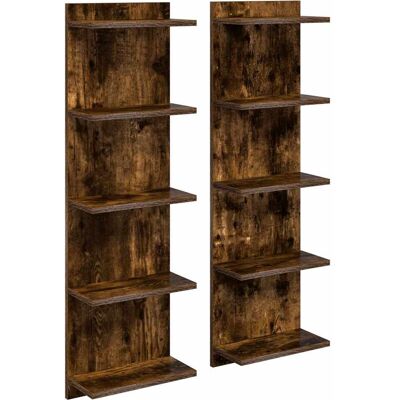 VIDAXL Scaffale Da Parete 2 Pz Rovere Fumo 30 X 15 X 100 Cm VIDAXL Scaffale Da Parete 2 Pz Rovere Fumo 30 X 15 X 100 Cm
