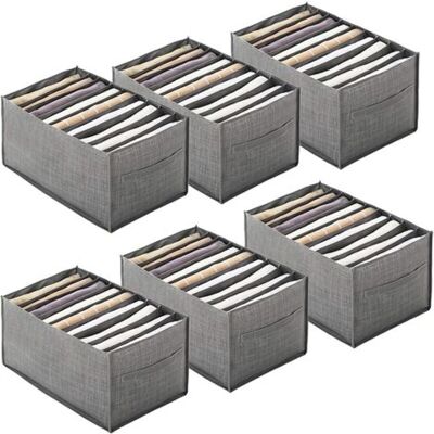 ULISEM Organizzatore Per Cassetti A 6 Pezzi Per Vestiti, Scatola Portaoggetti Portatile In Tessuto Non Tessuto, Organizer Per Armadio Pieghevole Con Scomparti Per Jeans, Maglioni (9 Griglie Con Maniglia, 44x ULISEM Organizzatore Per Cassetti A 6 Pezzi Per Vestiti, Scatola Portaoggetti Portatile In Tessuto Non Tessuto, Organizer Per Armadio Pieghevole Con Scomparti Per Jeans, Maglioni (9 Griglie Con Maniglia, 44x